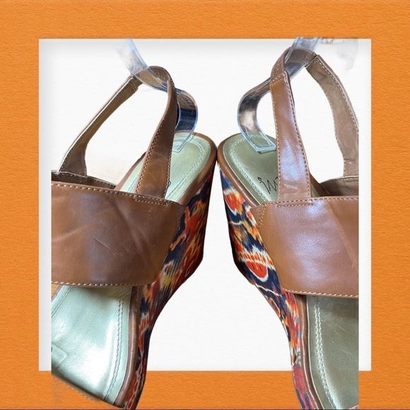 Impo "Wylie" Bohemian Tan Wedge Sandals 9 - Picture 4 of 6